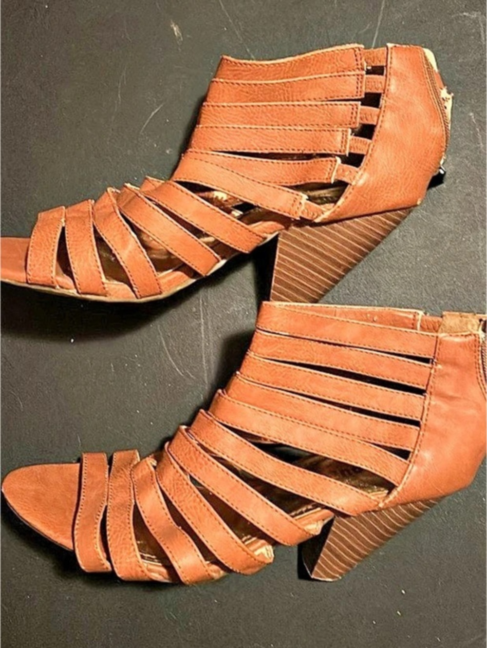 Dollhouse Strappy Brown Heels